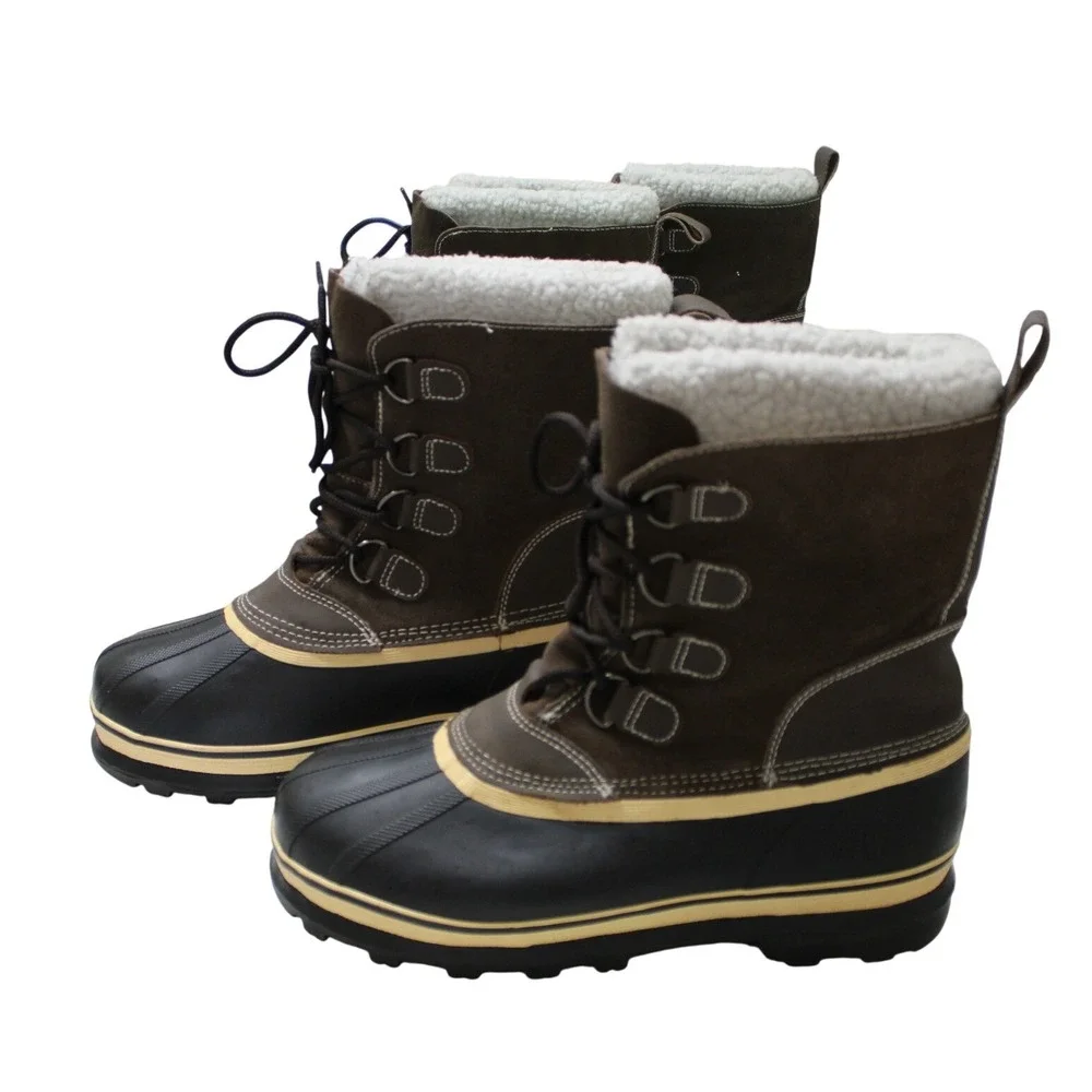 Northside Waterproof Snow Boots Mens 11 Brown Black Good Thermolite Insulated‎